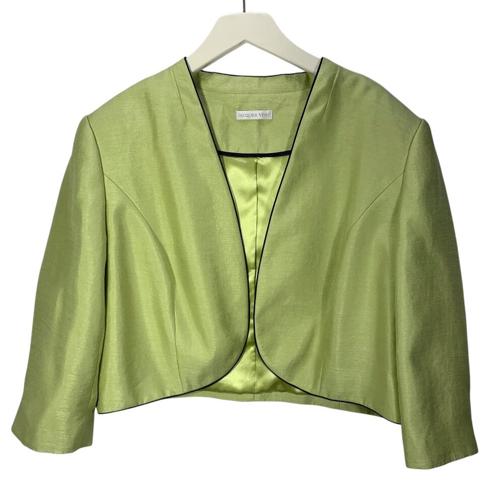 Jacques Vert plus size  lime green jacket bolero size  20 or 2X Jacques Vert